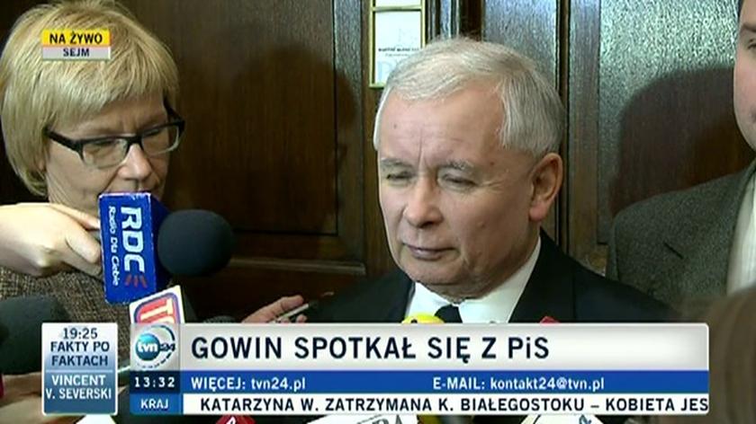 Kaczyński cieszy się ze spotkania z Gowinem