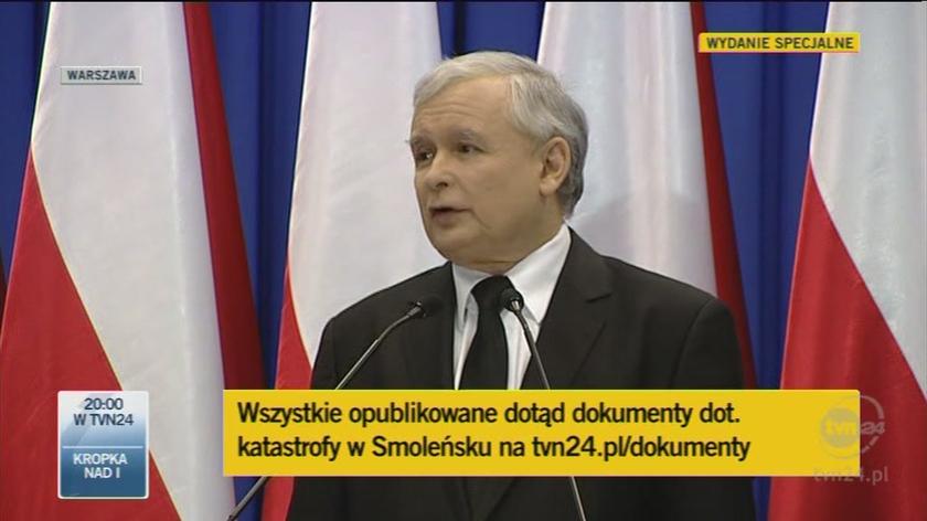 Kaczyński o brzozie (TVN24)