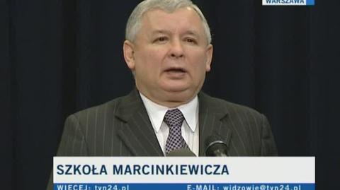 Kaczyński o szkole Marcinkiewicza