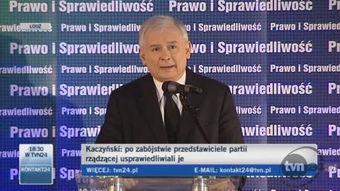 Kaczyński podkreśla, że tylko PO jest winna agresji w polityce