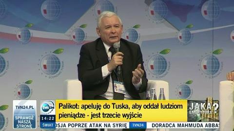 Kaczyński w Krynicy: Trzecia stawka podatkowa i równowaga społeczna