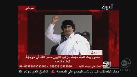 Kaddafi wzywa ludzi do powstania przeciw "szczurom" (Reuters)