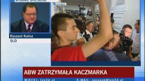 Kalisz chce wyjaśnień ws. zatrzymania Kaczmarka