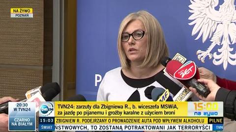Konferencja prasowa Prokuratury Okręgowej w Poznaniu w sprawie zatrzymania byłego wiceszefa MSWiA Zbigniewa R.