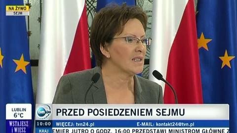 Kopacz: "expose" szeroko konsultowane z ministrami