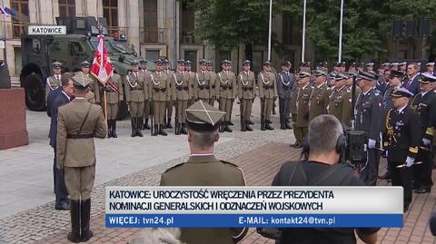 Krzysztof Radomski odbiera nominację do stopnia generała dywizji. Katowice, sierpień 2019 r.