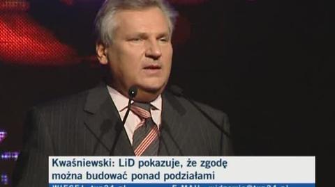 Kwaśniewski kończy szczecińskie przemówienie