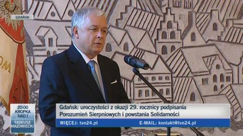 Lech Kaczyński o odznaczonych/TVN24