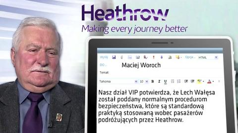 Lech Wałęsa skarży się na obsługę lotniska Heatrow