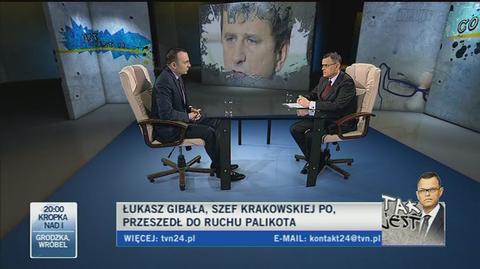 Łukasz Gibała o powodach opuszczenia PO (TVN24)