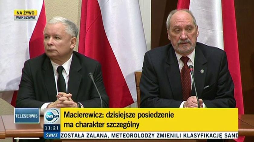 Macierewicz: Dzisiejsze posiedzenie ma charakter szczególny