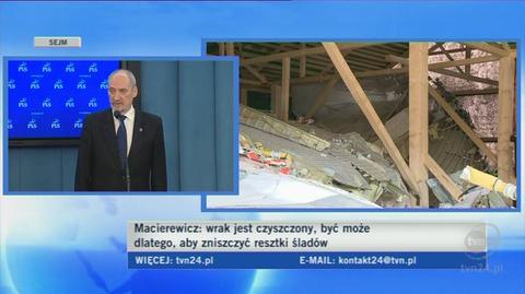 Macierewicz o oddaniu wraku (TVN24)