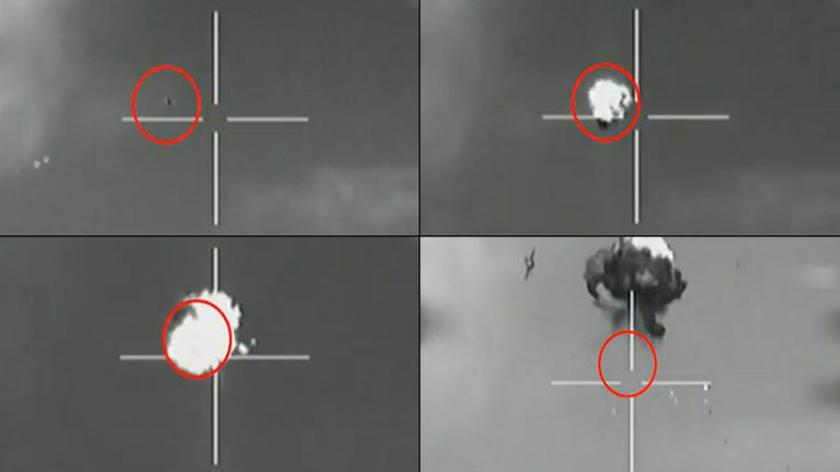 Mały dron zestrzelony przez F16