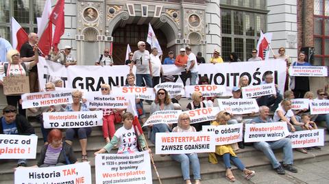 Manifestacja przeciw przejęciu Westerplatte