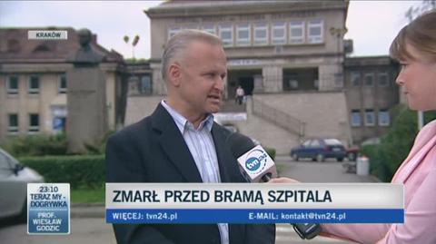 Marek Anioł, rzecznik straży miejskiej w Krakowie, o stanie zdrowia 62-latka (TVN24)