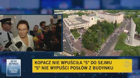 Marszałek Kopacz o blokadzie / TVN24