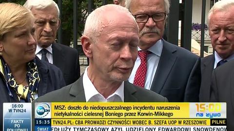 Michał Boni o incydencie w MSZ