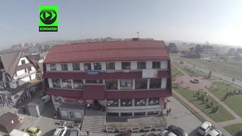 Miejsce, w którym doszło do napadu na właściciela kantoru, z lotu drona