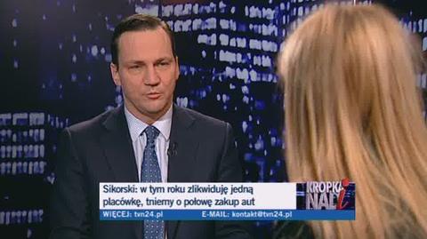 Minister Sikorski o cięciach w budżecie MSZ (TVN24)