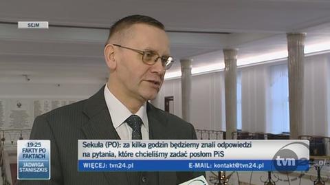 Mirosław Sekuła o przesłuchaniu posłów PiS
