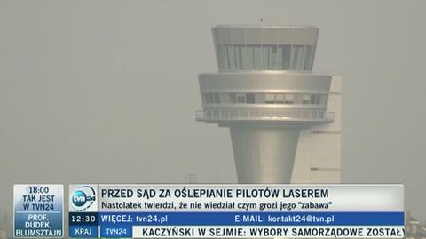 Nastolatek oślepiał pilotów laserem