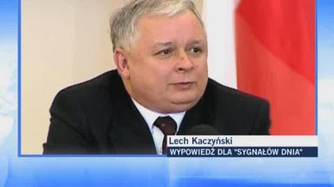 Niektóre działania Tuska oceniam pozytywnie - skomentował Lech Kaczyński