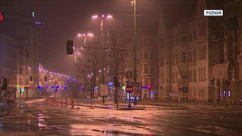 Nocą w Poznaniu spadł śnieg z deszczem