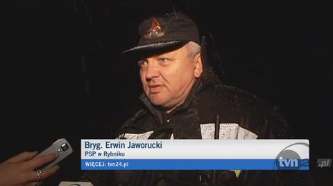 O akcji straży mówi brygadier Erwin Jaworucki, PSP w Rybniku (TVN24)