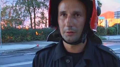 O pożarze opowiada Mariusz Piasecki z wrocławskiej straży pożarnej
