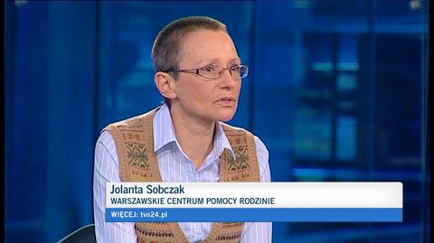 O sytuacji dziecka mówi Jolanta Sobczak z Warszawskiego Centrum Pomocy Rodzinie (TVN24)