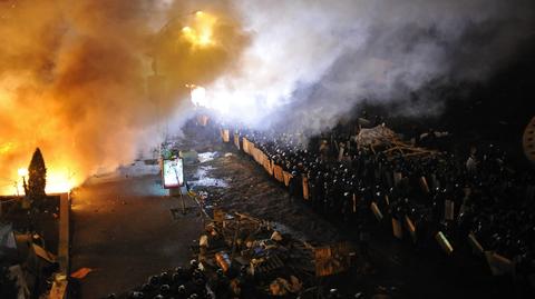 Ogień i huk na ulicach Kijowa