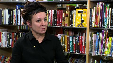 Olga Tokarczuk in an exclusive interview for TVN24 "Fakty po Faktach"