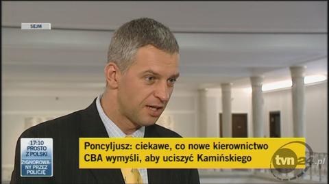 Paweł Poncyliusz dziwi się decyzji CBA.(TVN24)