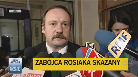 Pełnomocnik syna Marka Rosiaka jest zadowolony z wyroku (TVN24)