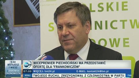 Piechociński: W środę przedstawię najlepsze rozwiązania dla "frankowiczów"