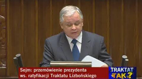 Pierwsza część wystąpienia prezydenta