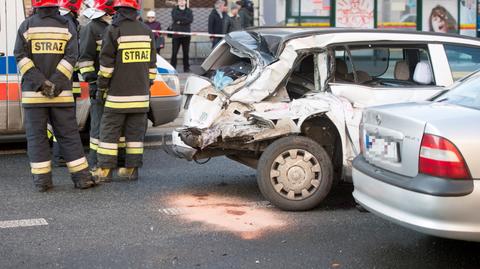 Policja o wypadku w Łodzi