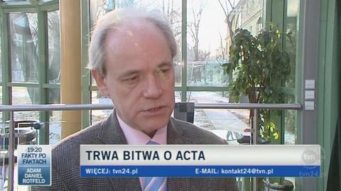 Politycy o ACTA (TVN24)