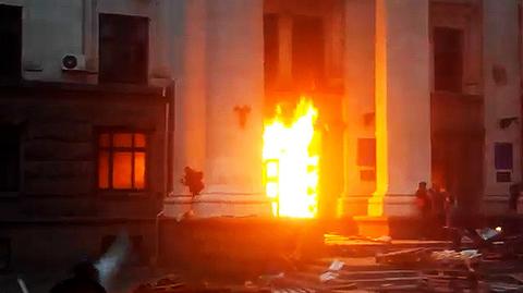 Polka relacjonuje pożar domu związków zawodowych w Odessie