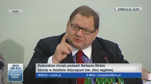 Poseł Kalisz wypytuje świadka o polityków Lewicy (TVN24)