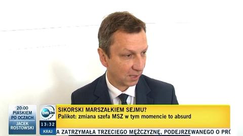 Poseł PO Andrzej Halicki uważa, że Radosław Sikorski sprawdziłby się jako marszałek Sejmu