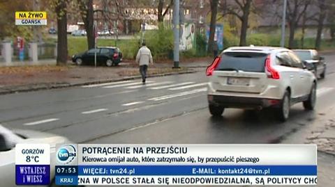 Potrącenie na przejściu dla pieszych w Gdańsku