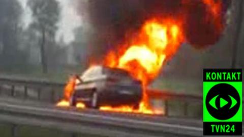 Pożar na autostradzie A2