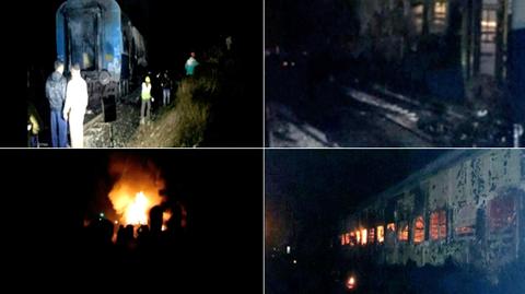 Pożar pociągu w Indiach. Są ofiary i ranni