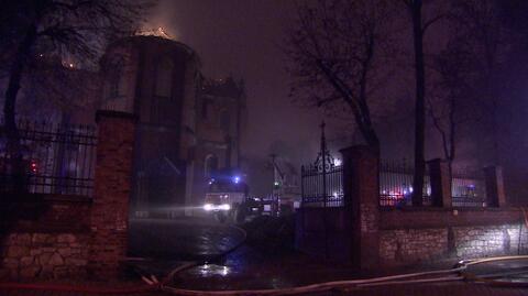 Pożar w Sosnowcu. Spłonęła wieża katedry