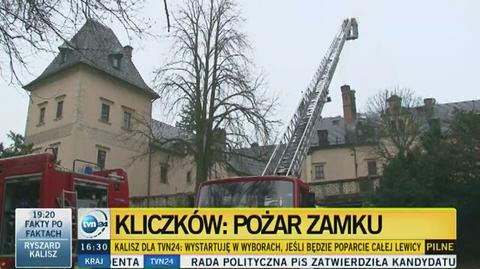 Pożar w zamku na Dolnym Śląsku