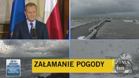 Premier Donald Tusk konferencję rozpoczą od warunków pogodowych
