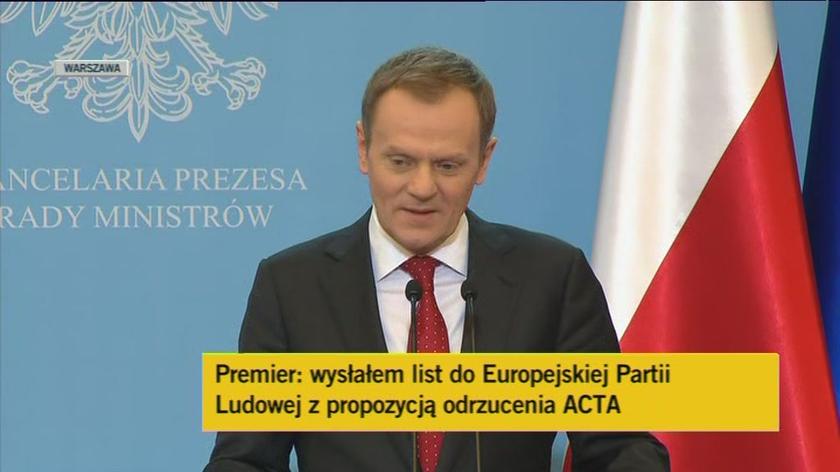 Premier Donald Tusk o ACTA - cz.2