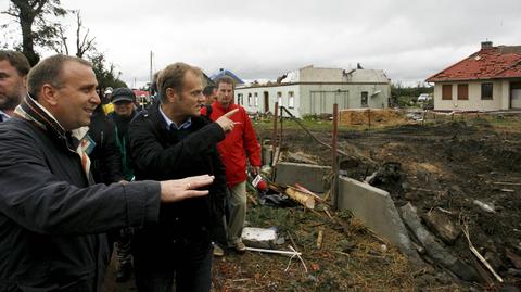 Premier Donald Tusk odwiedził miejsca zniszczone przez nawałnicę