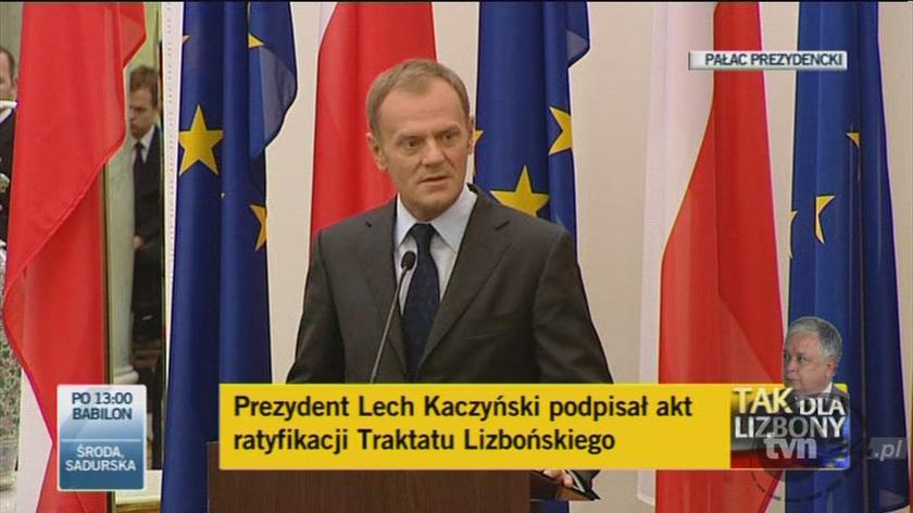 Premier Donlad Tusk: Traktat wzmacnia Wspólnotę, która daje bezpieczeństwo